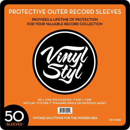 Vinyl Styl 7" Outer Poly-Sleeves, Pack of 50 [3 mil]